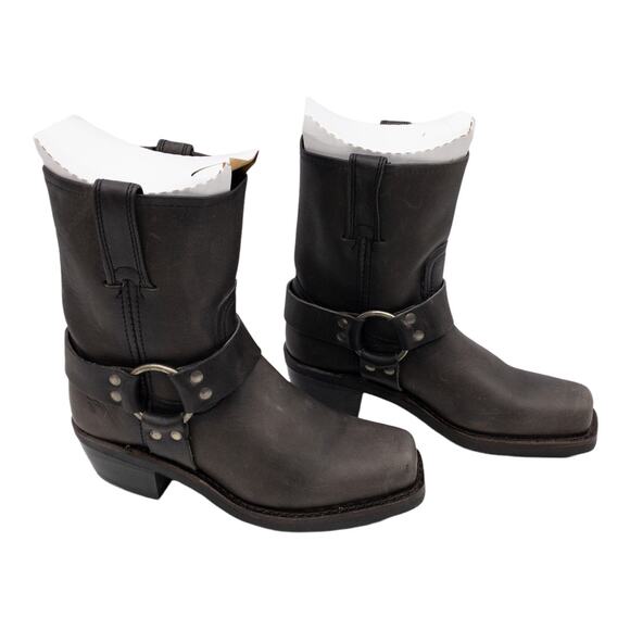 Frye Smoke Harness 8R Leather Distressed Square Toe Ankle Boots 5.5 - Picture 5 of 13